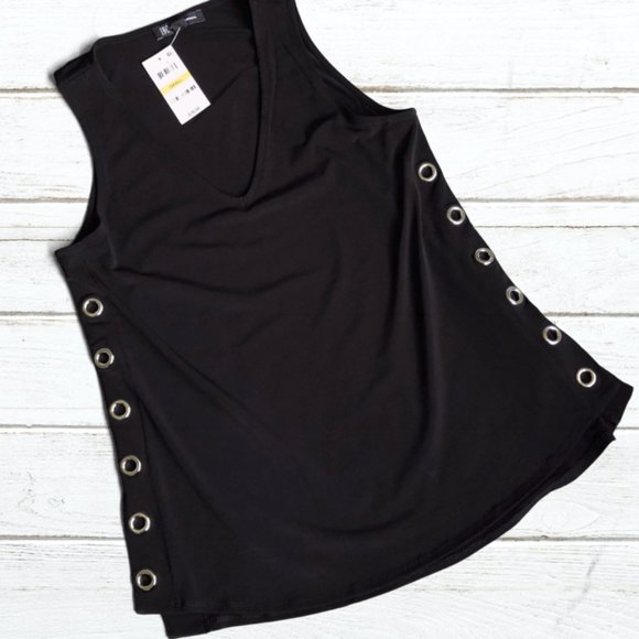 INC Black Sleeveless Tank Style Top - Picture 2 of 7